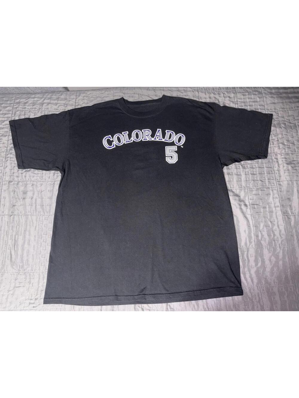 Colorado Rockies Matt Holliday #5 T-Shirt Mens 2XL Black MLB Baseball Fan 2007